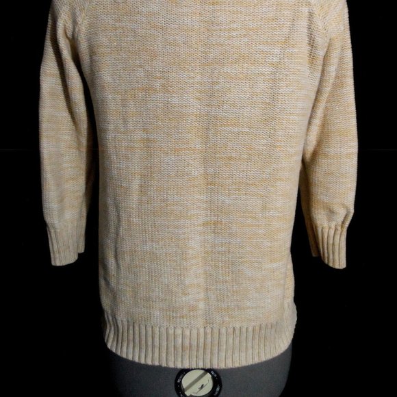 L.L.BEAN Scoop neck Crochet knit sweater XS Beige NaturalCable knit High quality - Picture 12 of 13